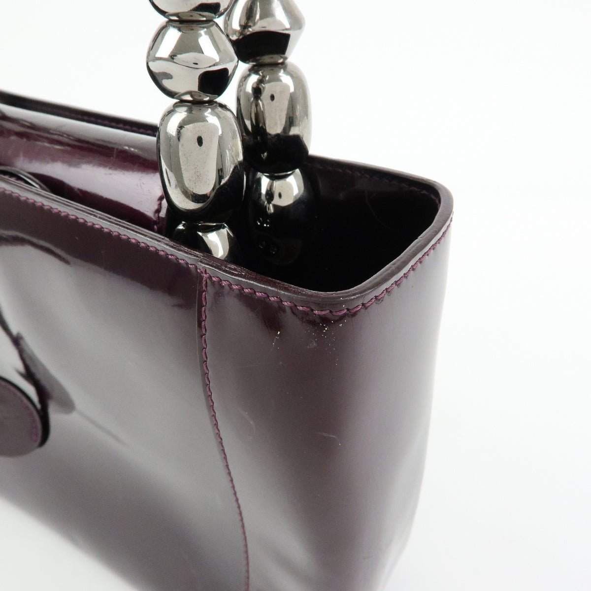 Christian Dior Handbag Leather, Purple, Patent Leather, Handbag