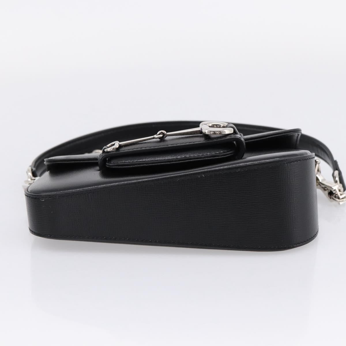 Gucci Horsebit 1955 Asymmetric Leather, Black, Leather, Shoulder Bag