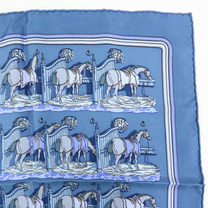 Hermes Carré 42 Silk, Blue, Silk, Scarf