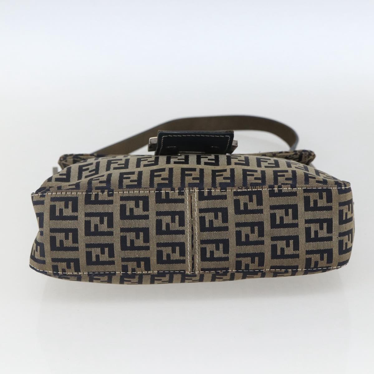 Fendi Zucchino Canvas Mamma Baguette canvas, NAVY, CANVAS, Handbag