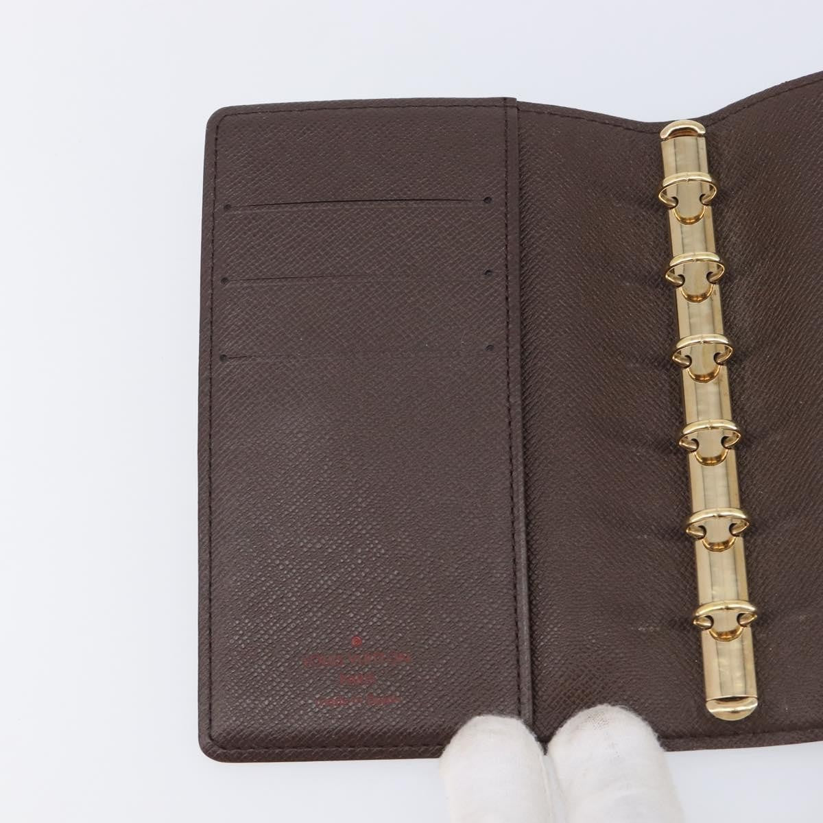 Louis Vuitton Ring Agenda Cover Damier, Brown, Canvas, Briefcase