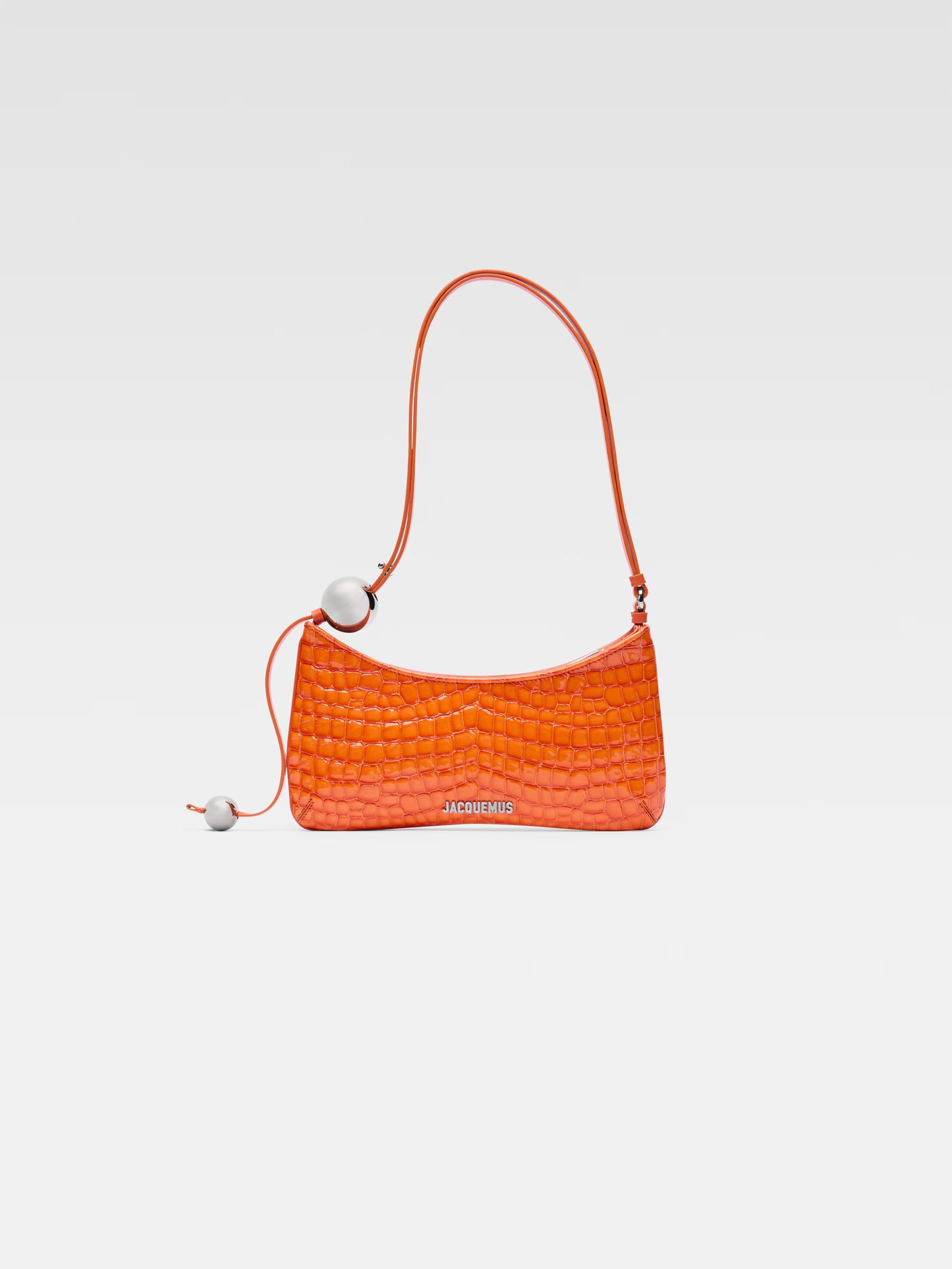 Jacquemus Le Bisou Perle Shoulder Bag Leather, ORANGE, LEATHER, Shoulder bag
