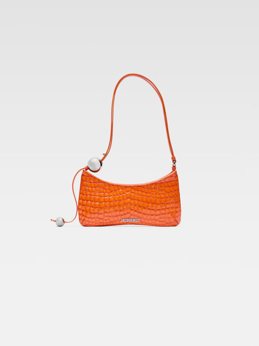 Jacquemus Le Bisou Perle Shoulder Bag Leather, ORANGE, LEATHER, Shoulder bag
