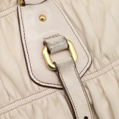 Prada Gaufre Convertible Satchel Nappa Leather, Beige, Leather, Handbag