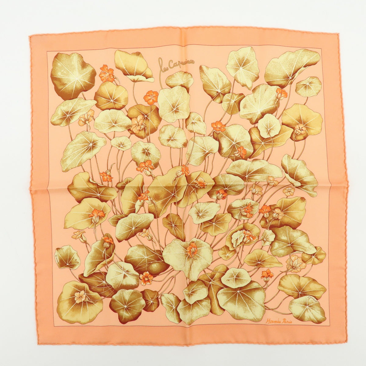 Hermes Carré 45 Les Capucines 100% Silk, Multicolour, Silk, Scarf