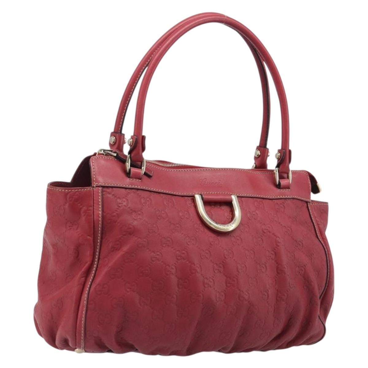 Gucci D Ring Guccissima Leather, Red, Leather, Tote Bag