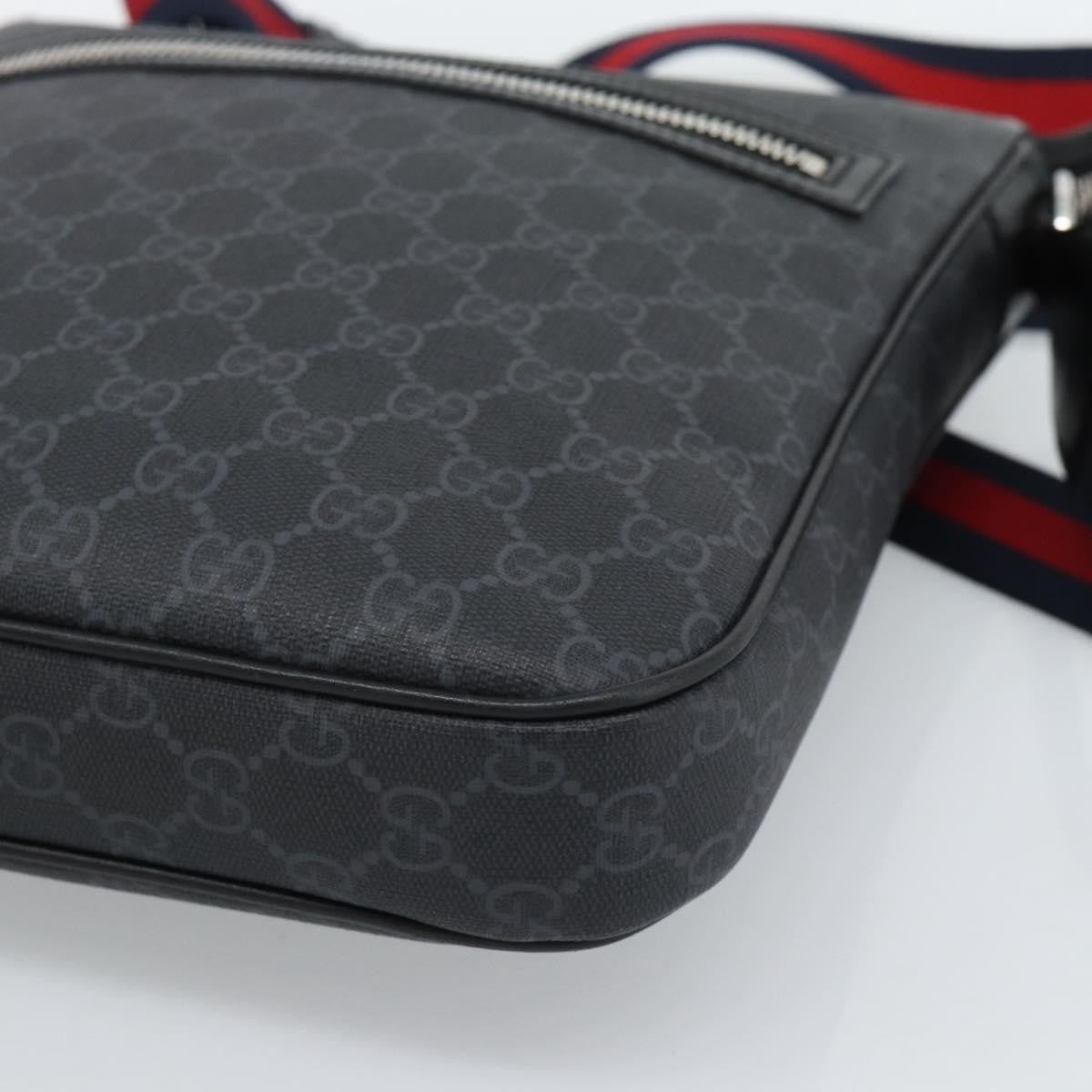 Gucci Sherry line shoulder Leather, Black, Canvas, Handbag
