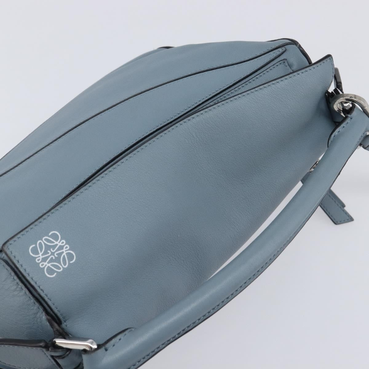 Loewe Puzzle Leather, Blue, Leather, Handbag