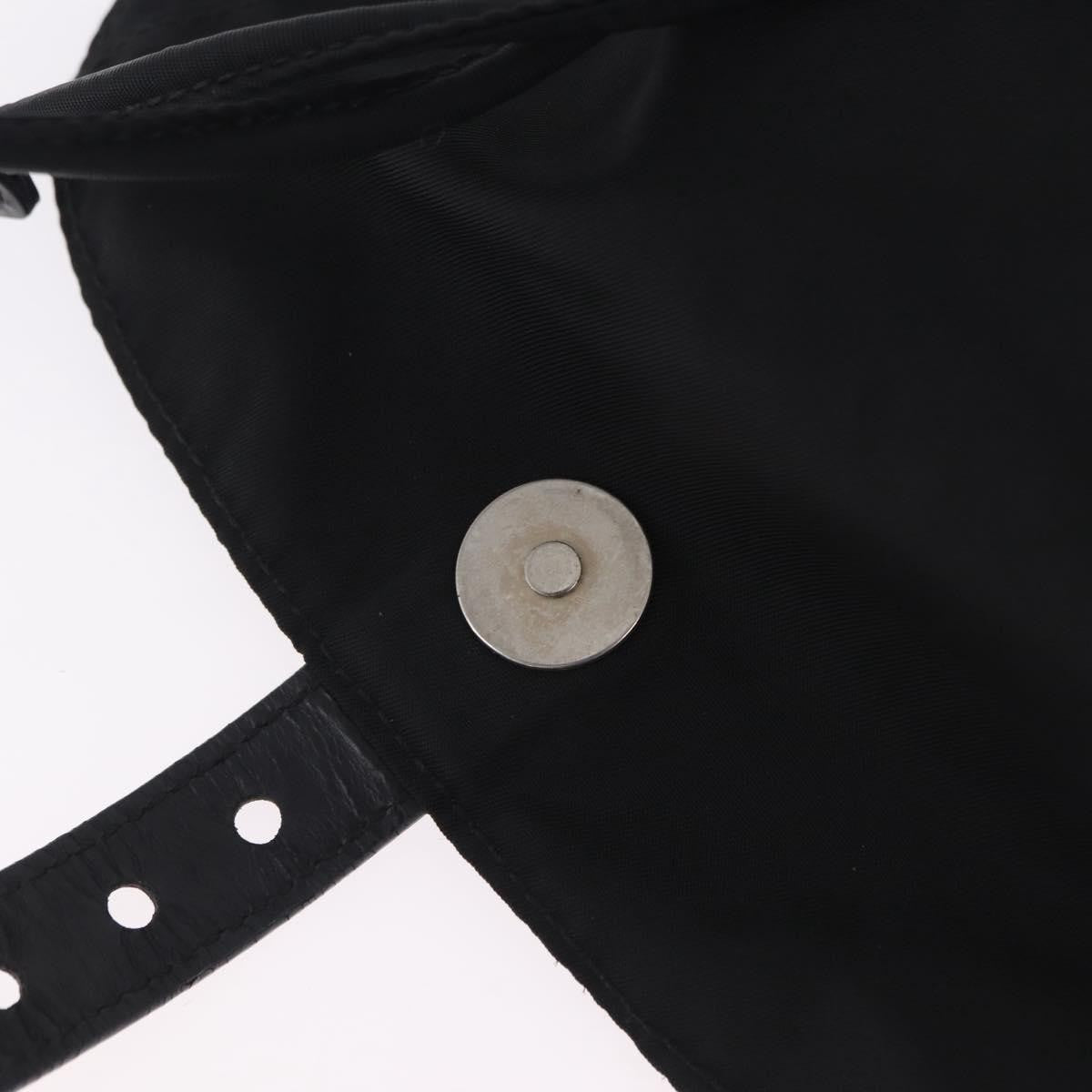 Prada Double Pocket Backpack Chain Re-Nylon, Black, Nylon, Shoulder Bag