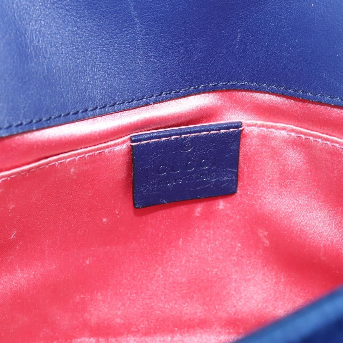 Gucci GG Marmont Matelassé Velvet, Blue, Velvet, Shoulder Bag