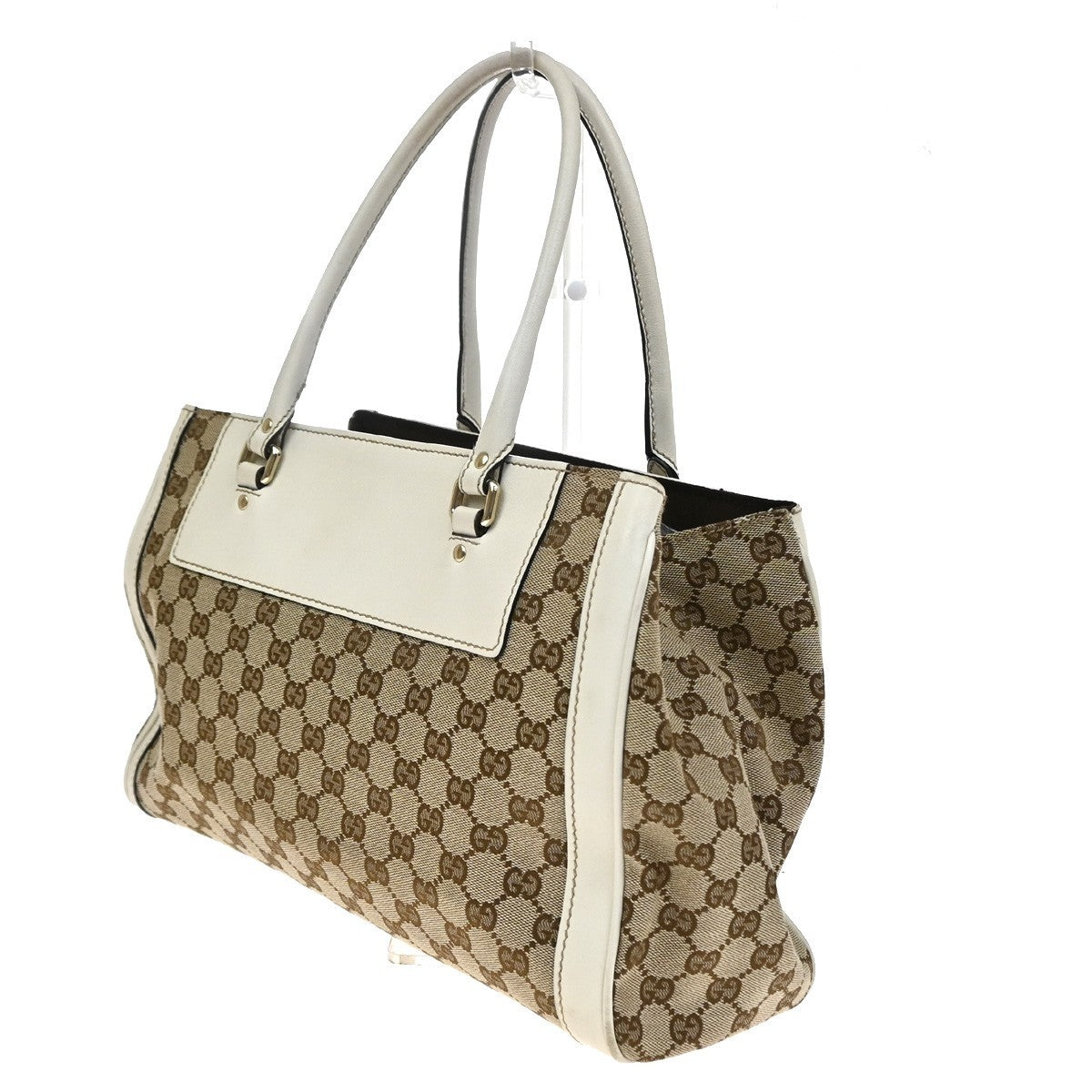 Gucci Trophy GG Canvas with Leather, Brown, Canvas, Tote Bag