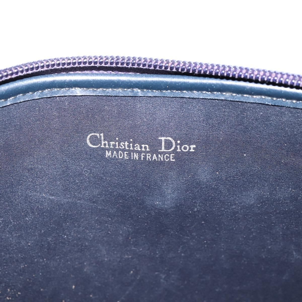 Christian Dior Wristlet Clutch Oblique Canvas, Navy, Canvas, Clutch