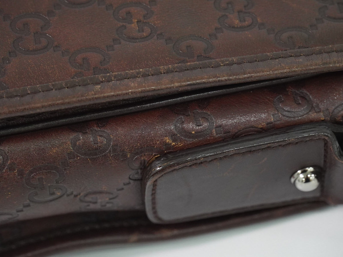 Gucci Flap Messenger Bag (Outlet) Guccissima Leather, Brown, Leather, Shoulder Bag