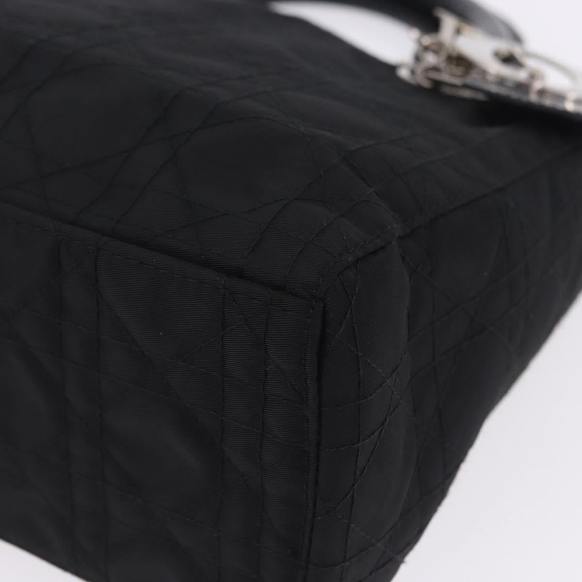 Christian Dior Vintage Lady Dior Cannage Quilt Nylon, Black, Nylon, Handbag