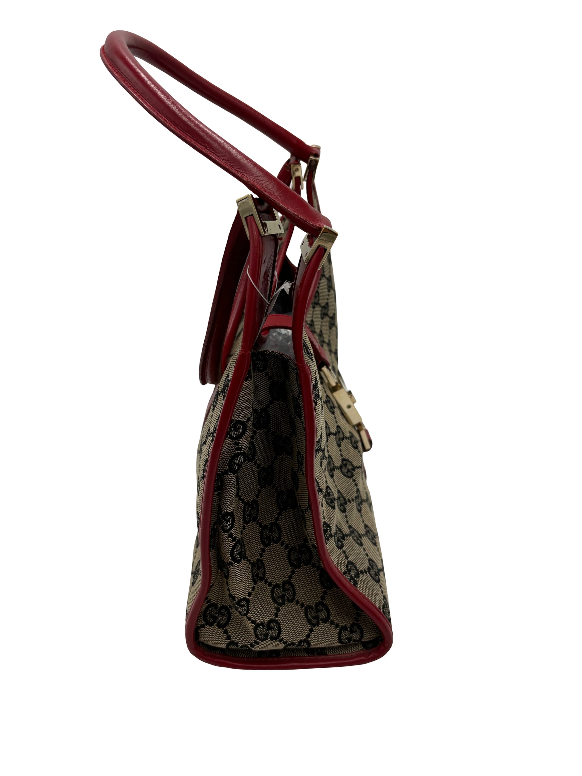 Gucci Vintage Jackie O Hobo Canvas and leather, Beige, Canvas, Shoulder Bag