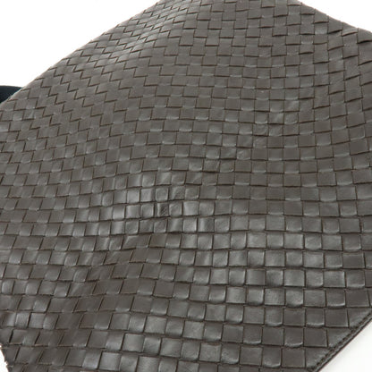 Bottega Veneta Flat Messenger Intrecciato Nappa, Brown, Leather, Handbag