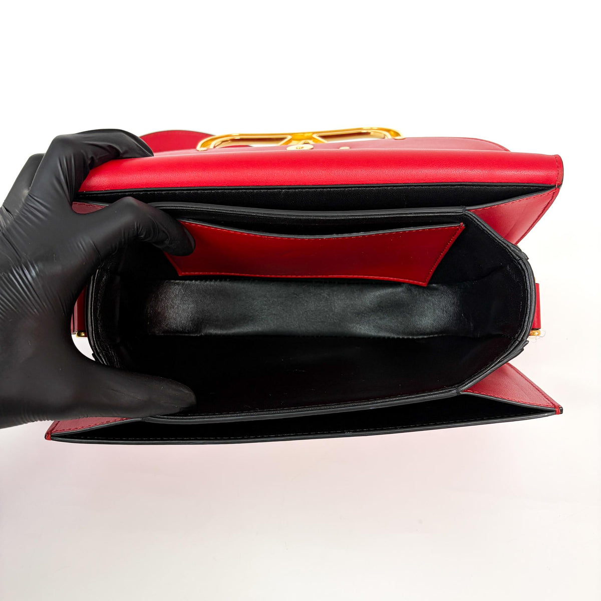 Valentino Garavani Supervee Leather, Red, Leather, Crossbody Bag