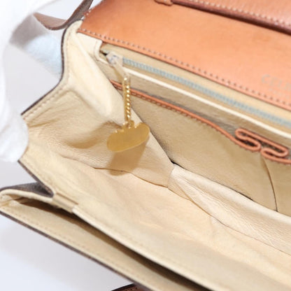 Celine Vintage Macadam Canvas and Leather, Brown, PVC, Shoulder Bag