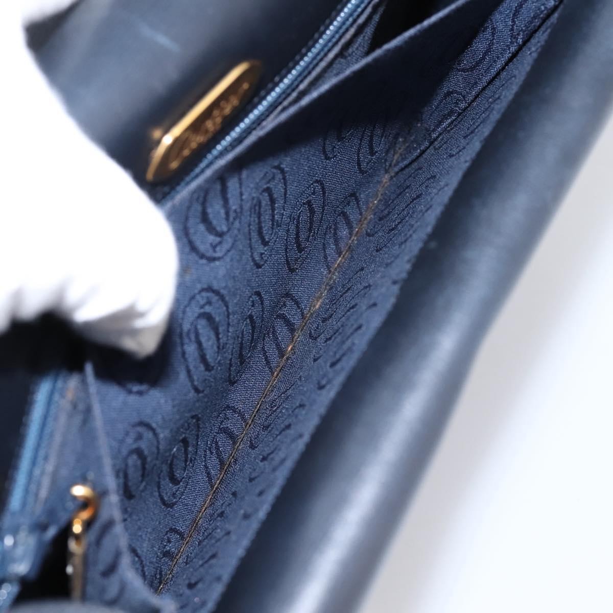 Cartier Sapphire Line Leather, Black, Leather, Shoulder Bag