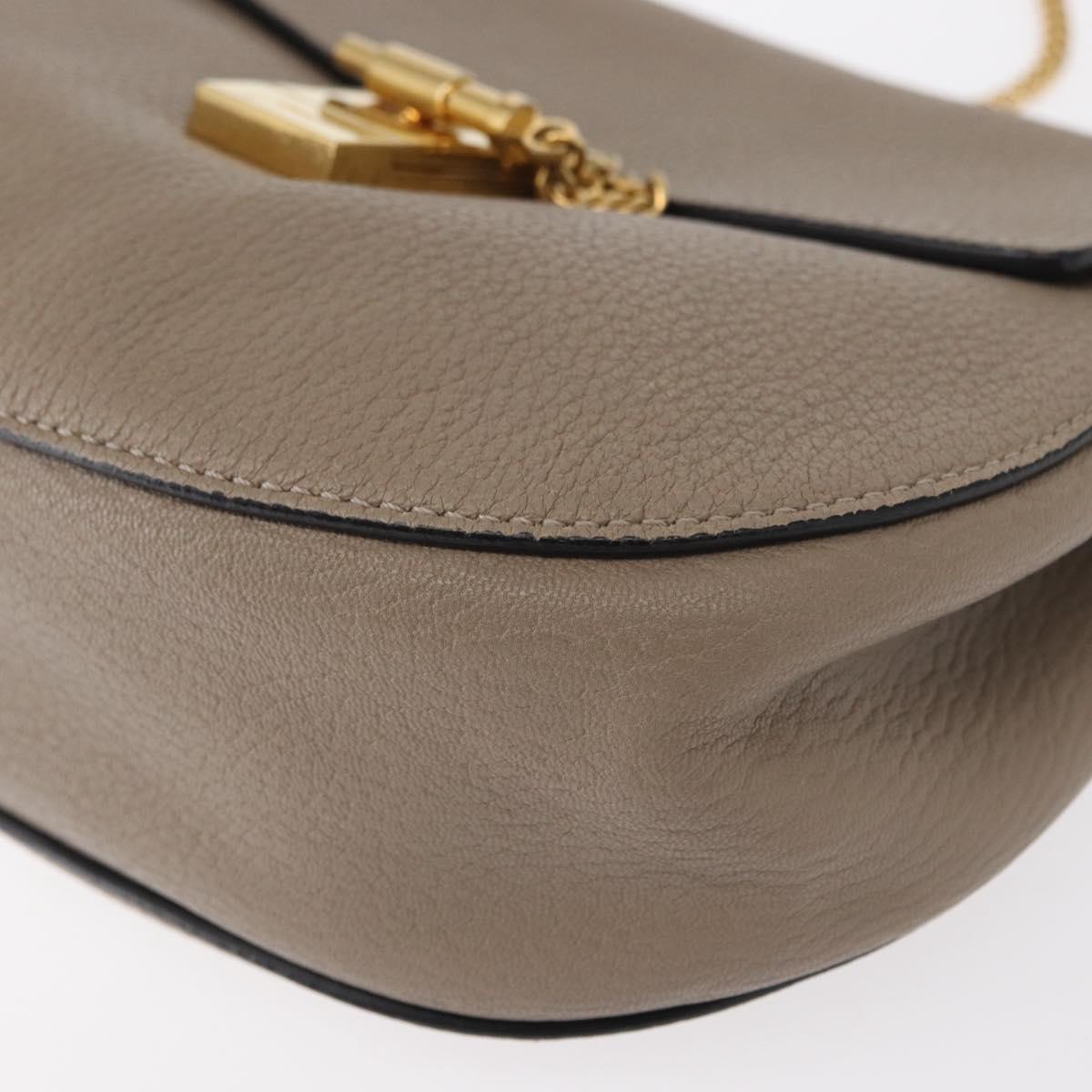 Chloe Drew Crossbody Bag Leather, BEIGE, LEATHER, Shoulder bag