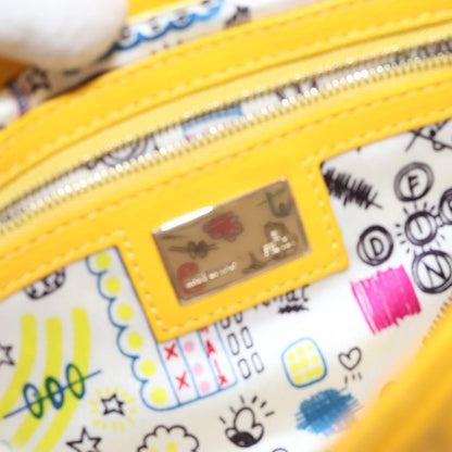 Fendi Baguette NM Bag Zucca Embossed Leather, YELLOW, LEATHER, Shoulder bag