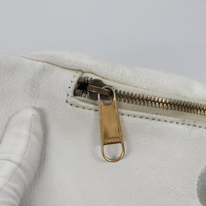 Gucci Logo Belt Leather with Enamel Buckle, White, Leather, Belt