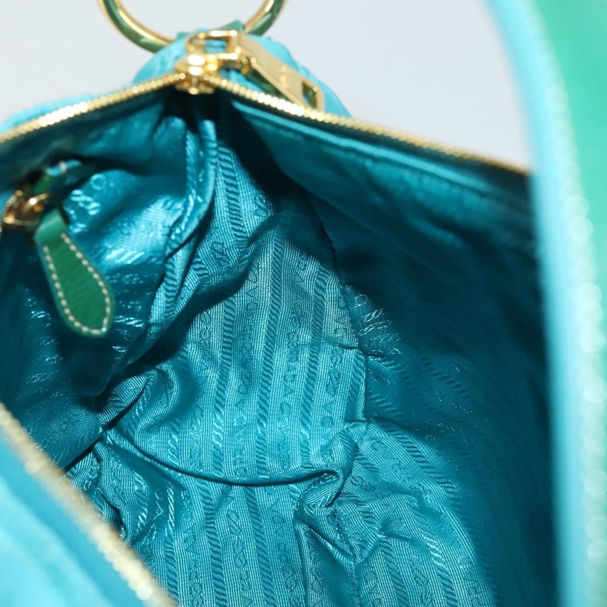 Prada Zip Hobo Chevron Tessuto, Blue, Nylon, Shoulder Bag