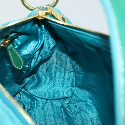 Prada Zip Hobo Chevron Tessuto, Blue, Nylon, Shoulder Bag
