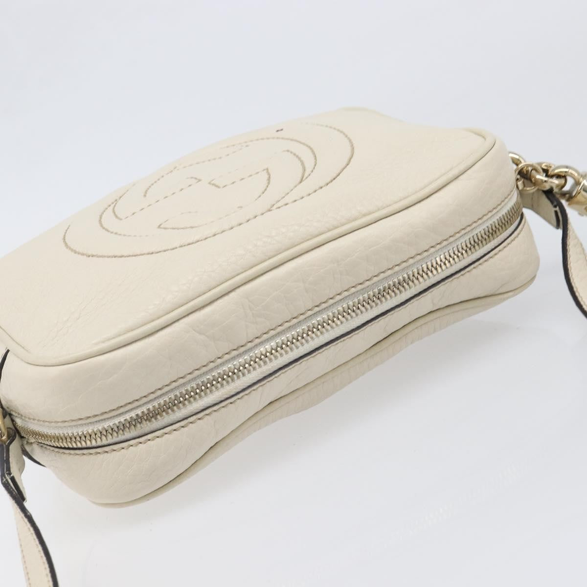 Gucci Soho Disco Leather, White, Leather, Shoulder Bag