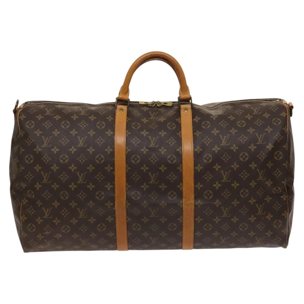 Louis Vuitton Keepall Bag Monogram Canvas, BROWN, CANVAS, Travel bag