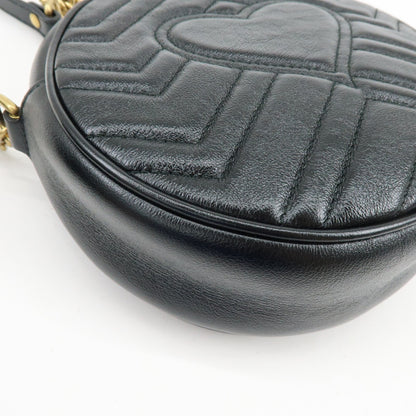 Gucci GG Marmont Round Matelasse Leather, Black, Leather, Shoulder Bag