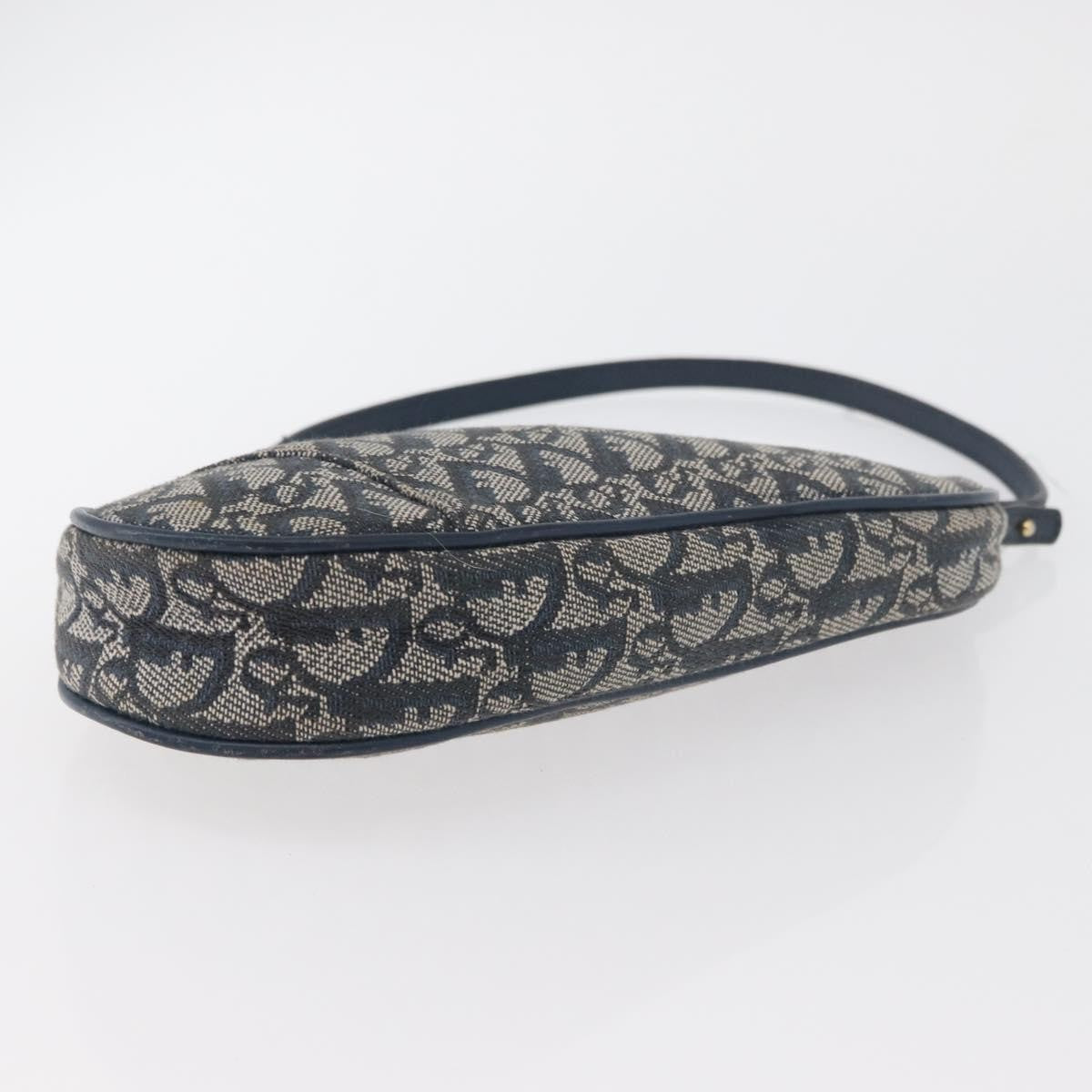 Christian Dior Vintage Saddle Bag Canvas, Navy, Canvas, Clutch