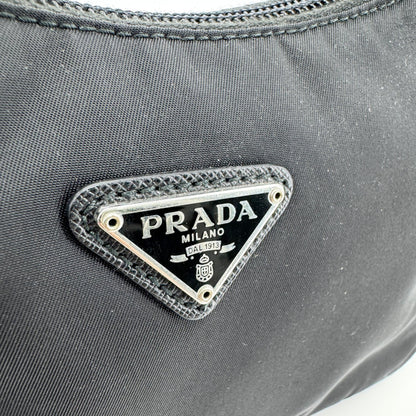 Prada Re-Edition Velvet, Black, Nylon, Shoulder Bag