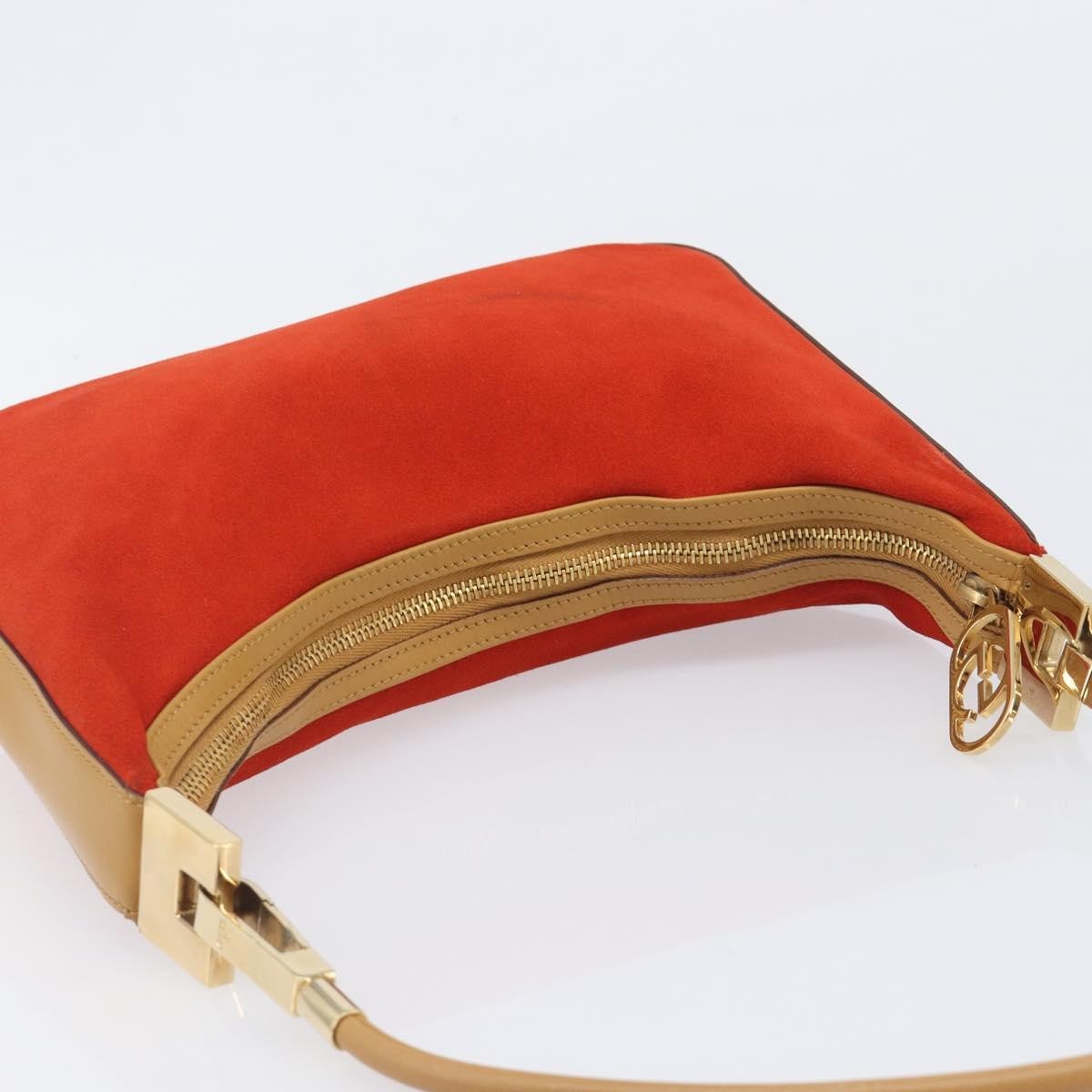 Gucci Vintage Zip Hobo Leather & Suede, Red, Suede, Shoulder Bag