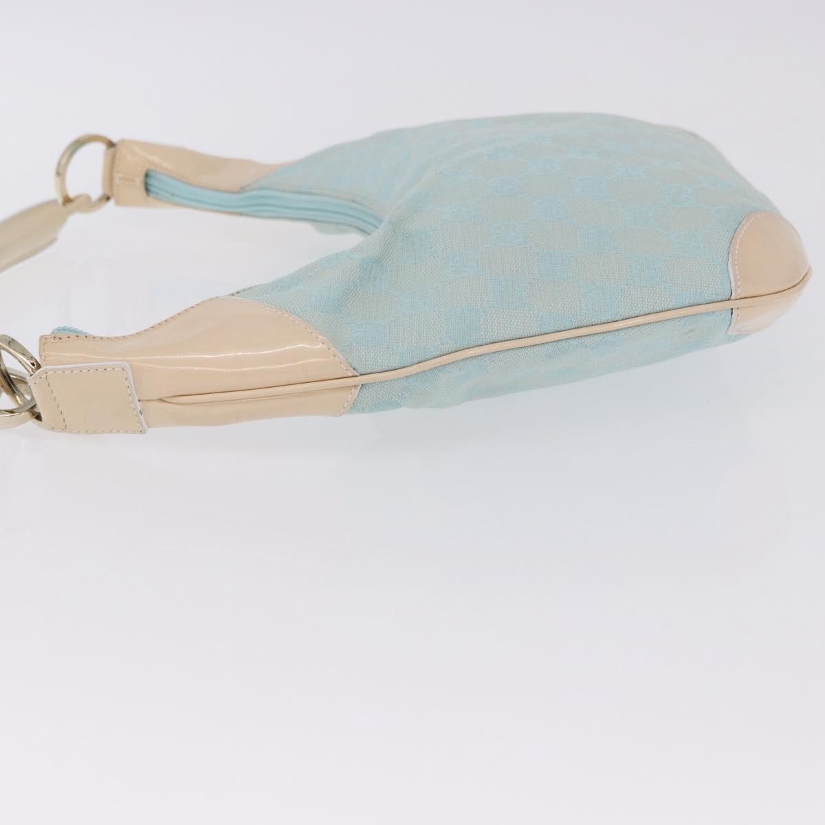 Gucci Vintage Zip Hobo GG Canvas and Patent, Blue, Canvas, Shoulder Bag