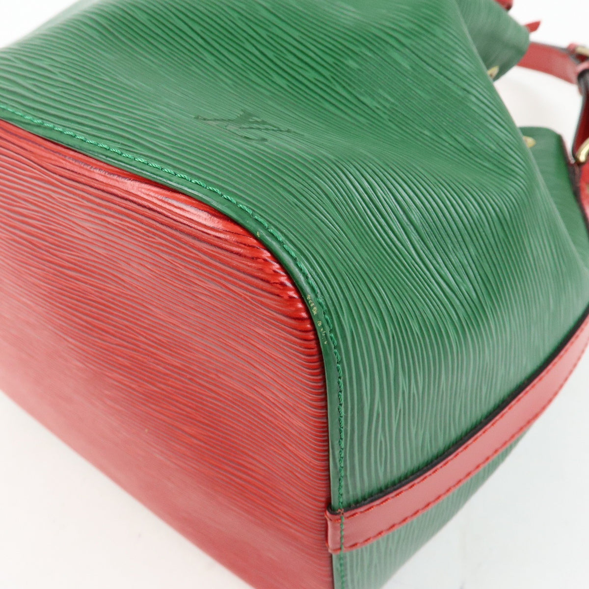 Louis Vuitton Bicolor Petit Noe Epi Leather, Green, Leather, Handbag