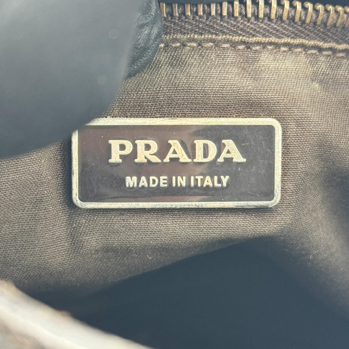 Prada Shoulder Canvas and Leather, Black, Canvas, Shoulder Bag