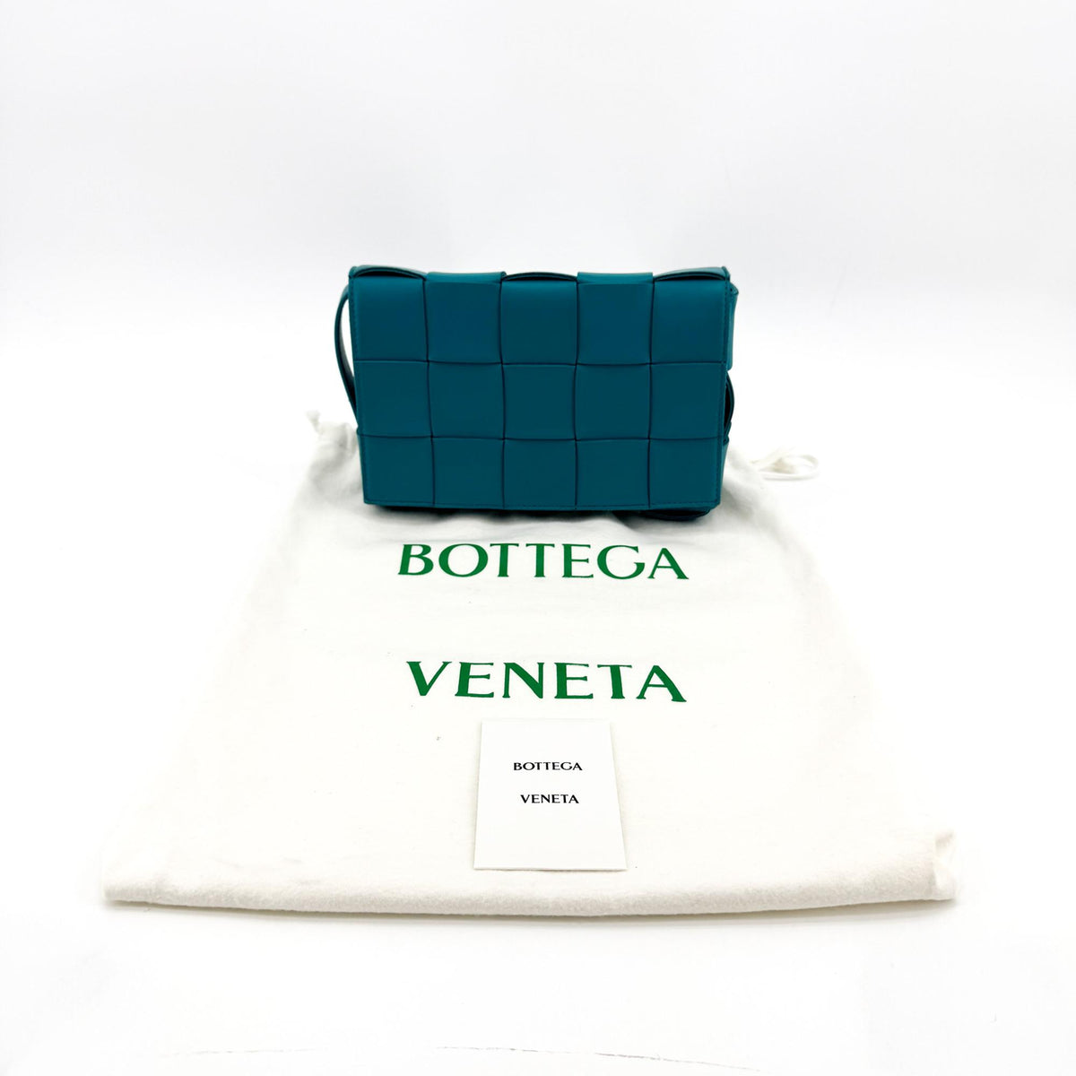 Bottega Veneta Cassette Maxi Intrecciato Leather, Blue, Leather, Crossbody Bag