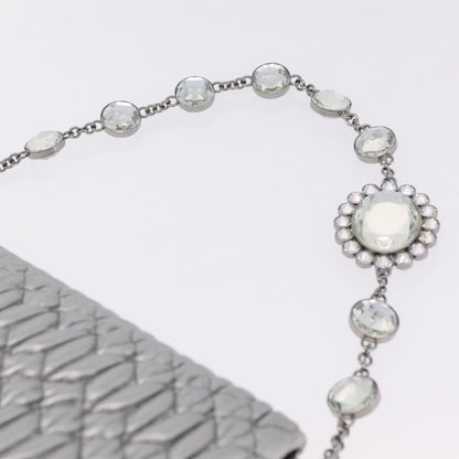 Miu Miu Crystal Clutch Matelasse Leather, Silver, Leather, Clutch