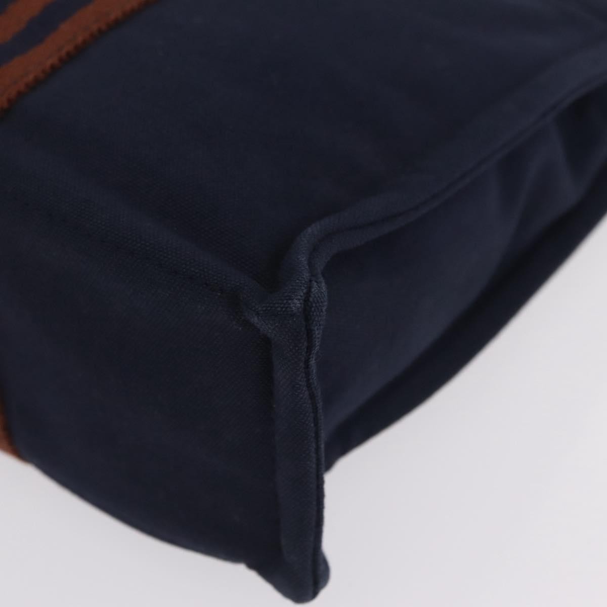 Hermes Fourre Tout Toile, Navy, Canvas, Tote Bag