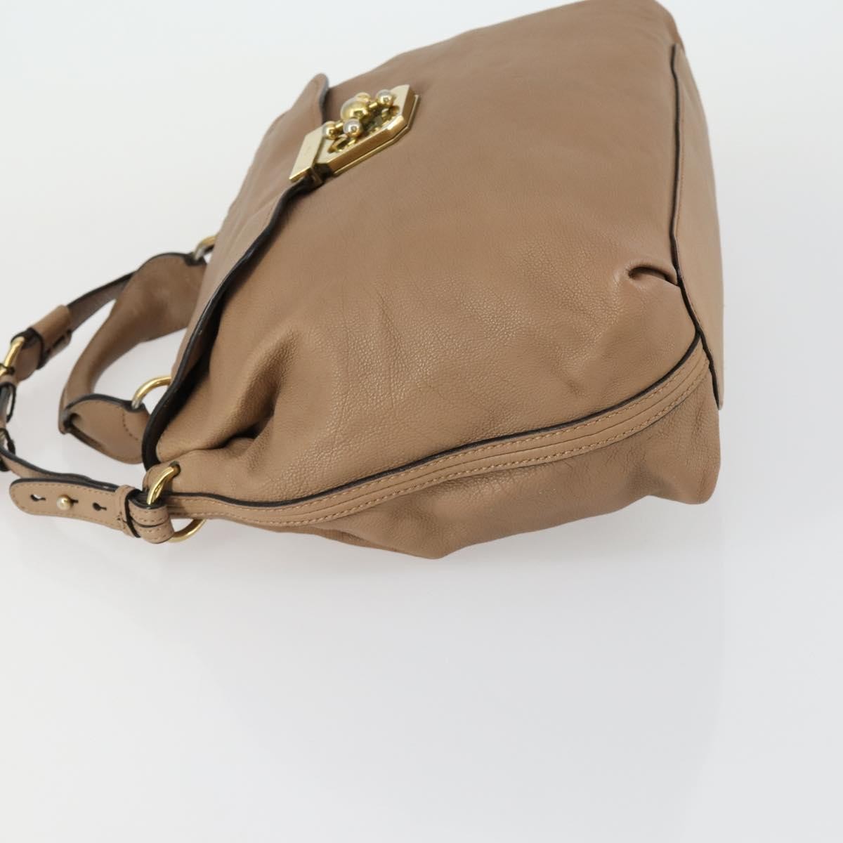 Chloe Elsie Convertible Satchel Leather, Beige, Leather, Handbag