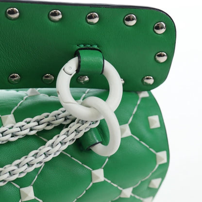 Valentino Garavani Free Rockstud Spike Flap Quilted Leather, Green, Leather, Handbag