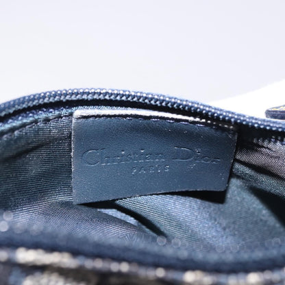 Christian Dior Vintage Saddle Zip Coin Purse Diorissimo Canvas, Navy, Canvas, Clutch