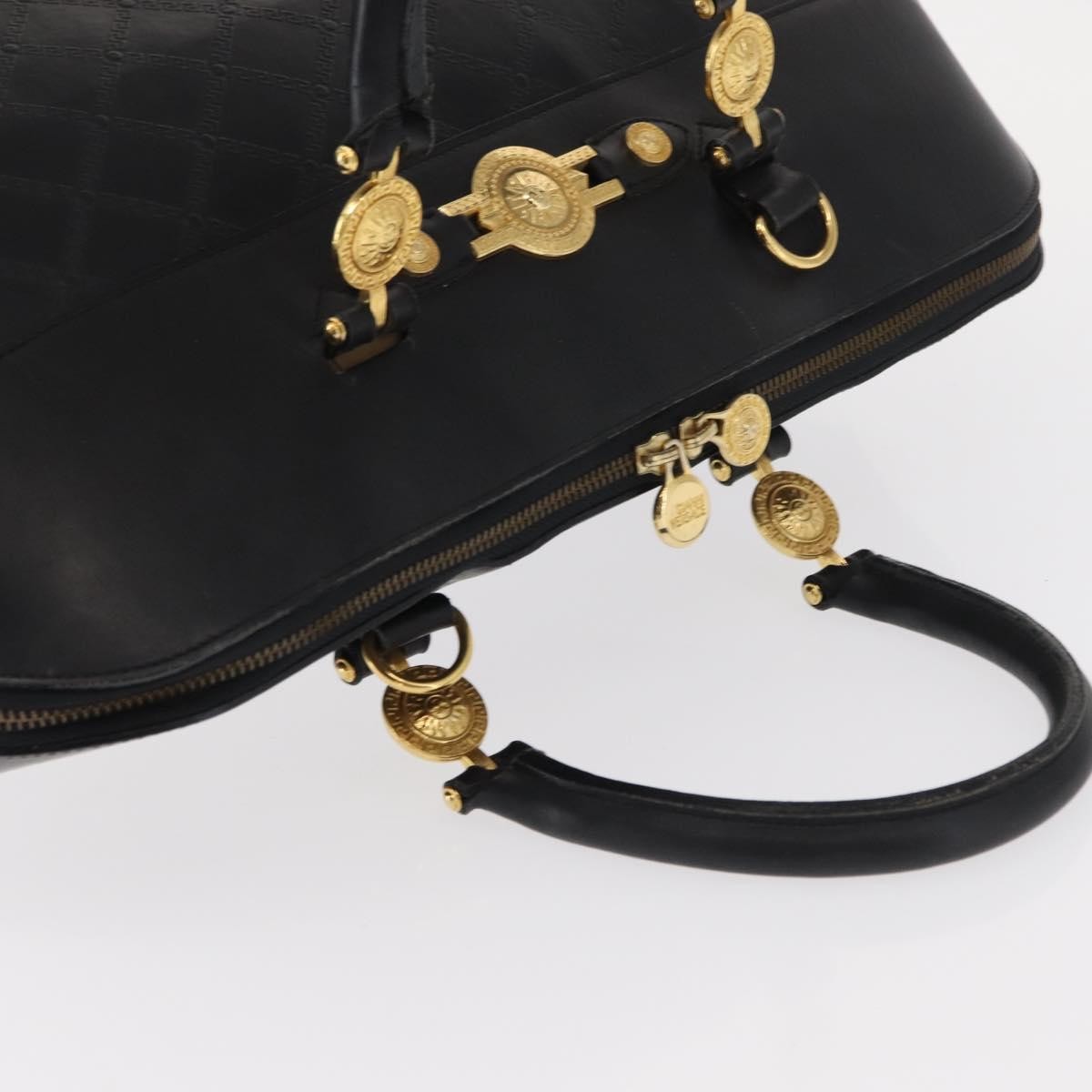 Versace Vintage Sun Duffle Embossed Leather, Yellow, Leather, Handbag