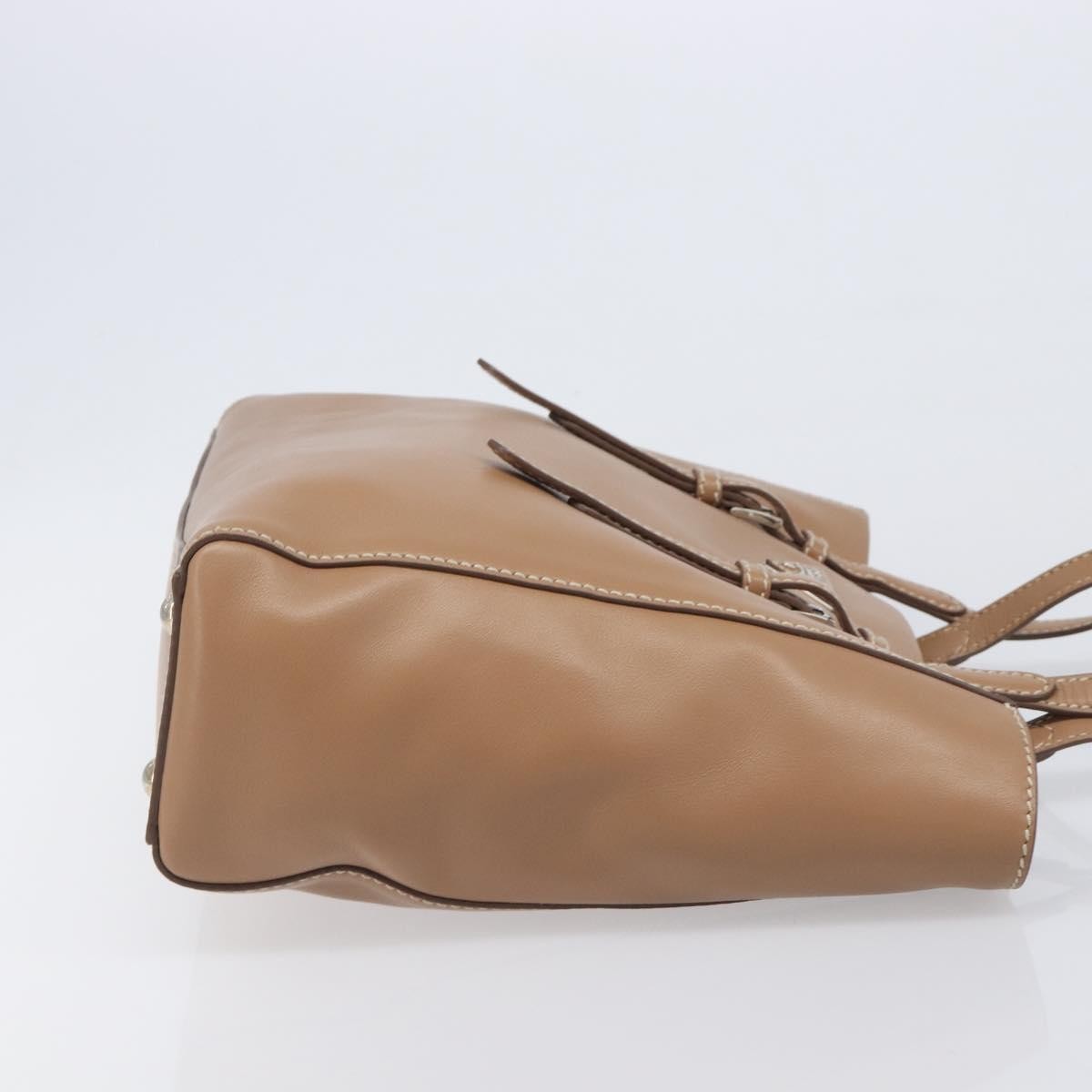 Prada Covered Strap Open City Calfskin, Beige, Leather, Tote Bag
