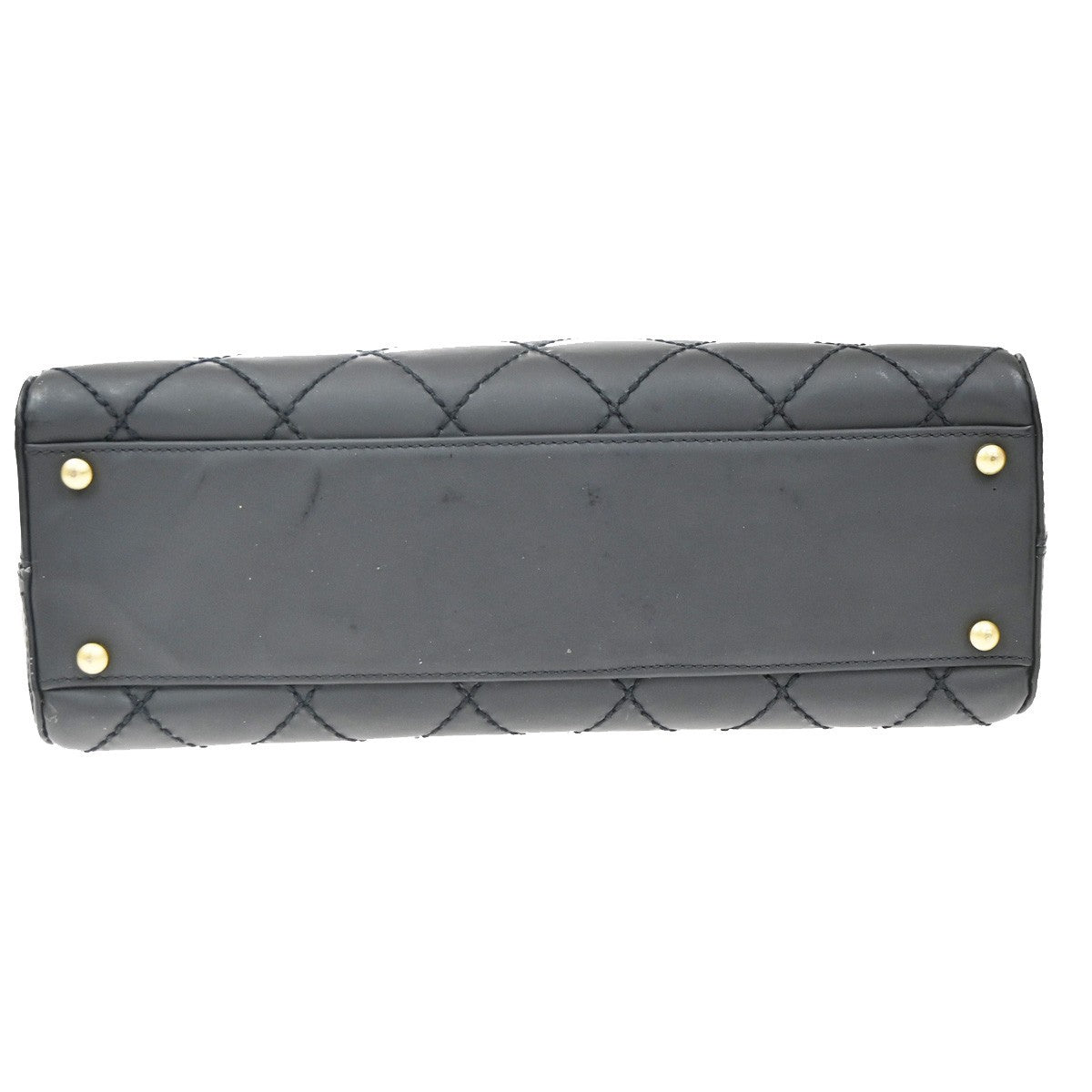 Chanel Wild Stitch Handbag Quilted Calfskin, Black, Leather, Shoulder Bag