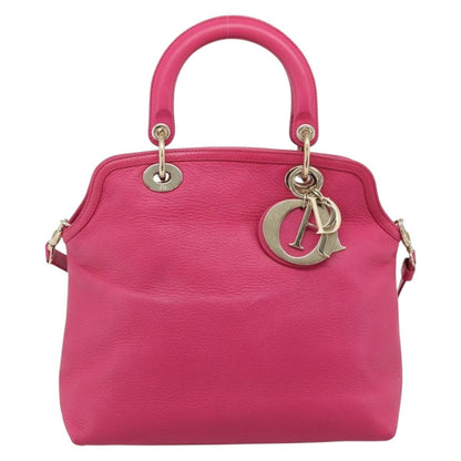 Christian Dior Granville Satchel Leather, Pink, Leather, Handbag