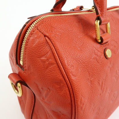 Louis Vuitton Speedy Bandouliere Monogram Empreinte Leather, Orange, Leather, Handbag