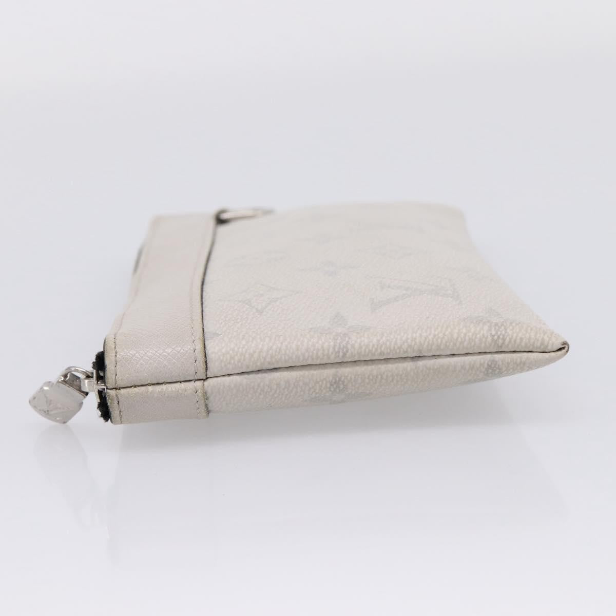 Louis Vuitton Discovery Pochette Monogram Taigarama, White, Canvas, Clutch