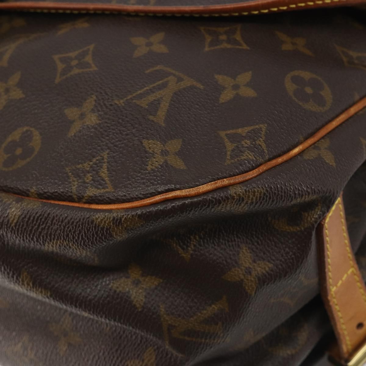 Louis Vuitton Saumur Monogram, Brown, Canvas, Shoulder Bag